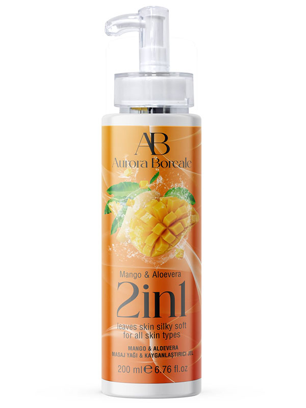 2in1 Mango Alovera Aromalı Masaj Yağı ve Kayganlaştırıcı Jel 200ml