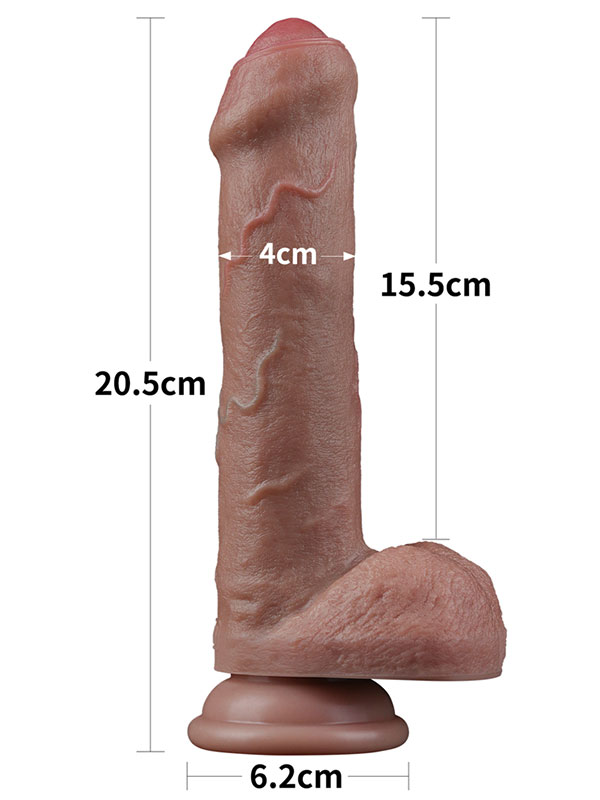 Lovetoy 8” Dual Layered Silicone Sünnetsiz Realistik Penis 20.5 cm