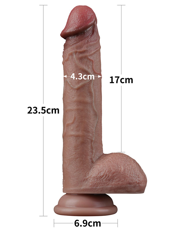 Lovetoy 9” Dual Layered Silicone Realistik Dildo 23.5 cm