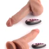 Isıtma İleri Geri Hareket Çift Katman Uzaktan Kumandalı Şarjlı Dildo 19 cm
