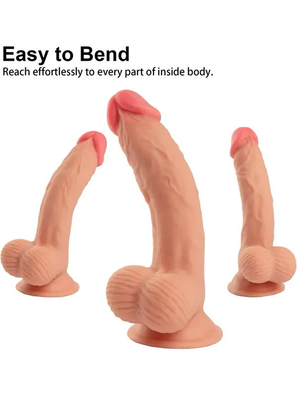 VSCNovelty 7.6″ Çift Katmanlı Kayan Derili Gerçekçi Dildo 19 cm