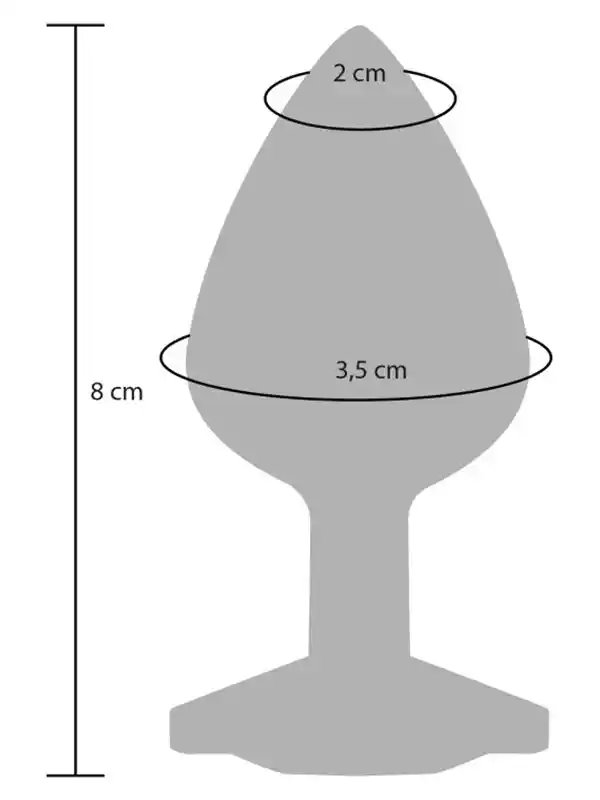 Silikon Yumuşak Dokulu Taşlı Anal Plug Medium Pembe