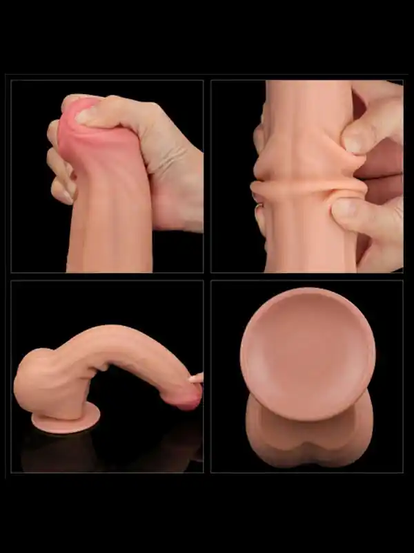 LoveToy Sliding Skin Dual Layer Çift Katmanlı Dildo 29 cm