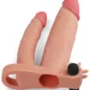 LoveToy Pleasure X Tender İkili Titreşimli Realistik Penis Kılıfı 2.5 cm Uzatmalı