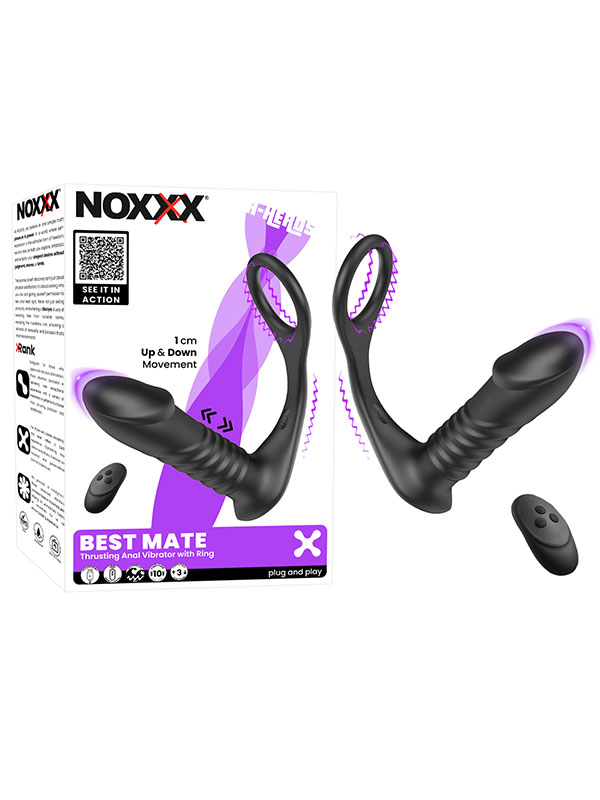 NOXXX A-Heros Best Mate Kumandalı Şarjlı İleri Geri Hareketli Penis Halkalı Anal Vibratör