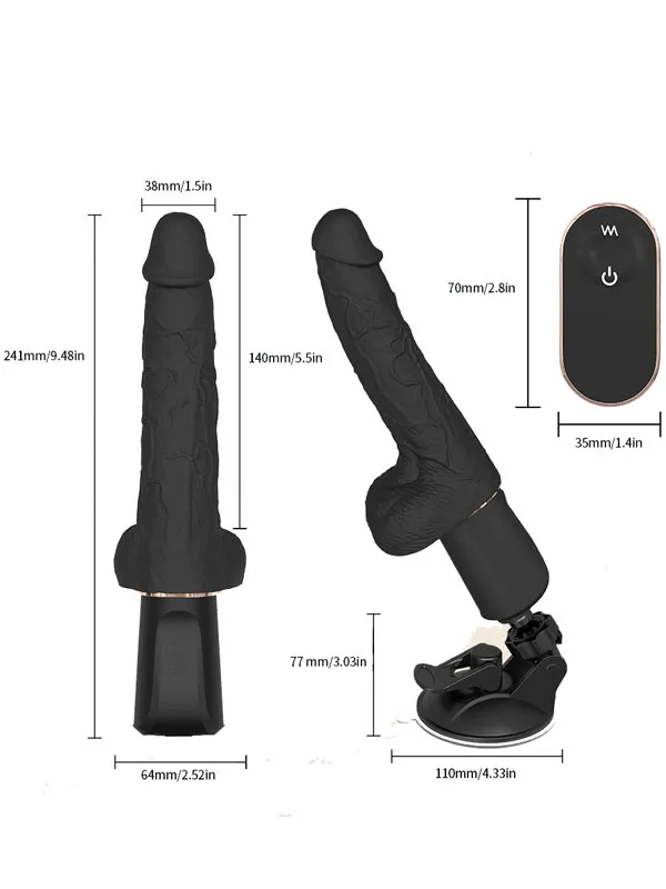 İleri Geri ve Dönme Hareketli Isıtmalı Şarjlı Uzaktan Kumandalı Vantuzlu Sex Makinesi