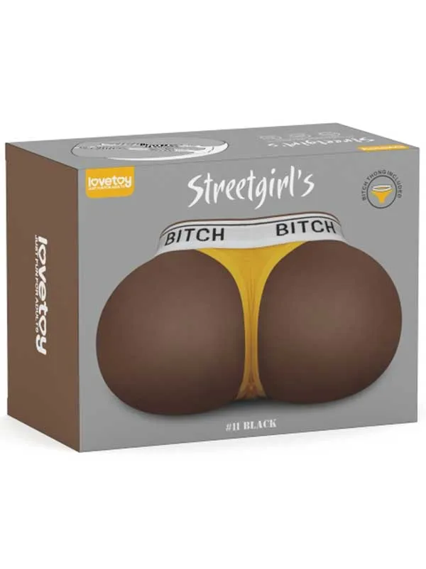 LoveToy Streetgirl’s Bitch Çift Girişli Gerçekçi Tangalı Siyah Kalça 2.5 kg