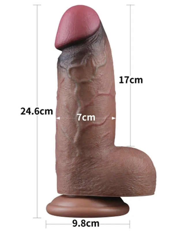Lovetoy 9.5” Dual Layered Silicone Cock XXL 24.5 cm