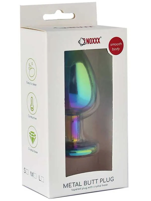 NOXXX Çok Renkli Orta Boy Taşlı Çelik Anal Plug