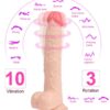 Uzaktan Kumandalı Şarjlı Döner Başlı Titreşimli Realistik Dildo 23 cm