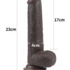 LoveToy Sliding Çift Katmanlı Realistik Dildo 23 cm Siyah