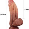 Çift Katmanlı Platinyum Silikon Dildo 25 cm