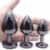 NOXXX Siyah Elmas Mücevherli Alüminyum Anal Plug 3’lü Set